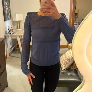 Express Eyelet Ruffle Sleeve Sweater